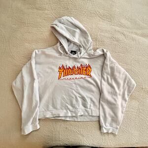 Thrasher hoodie cropped women's sweatshirt, size large